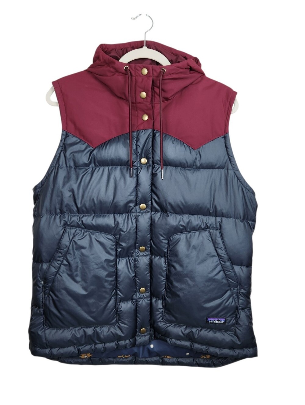 Patagonia Women's Bivy Hooded Vest Forge Gray Puffer Vest Size XL Extra Large